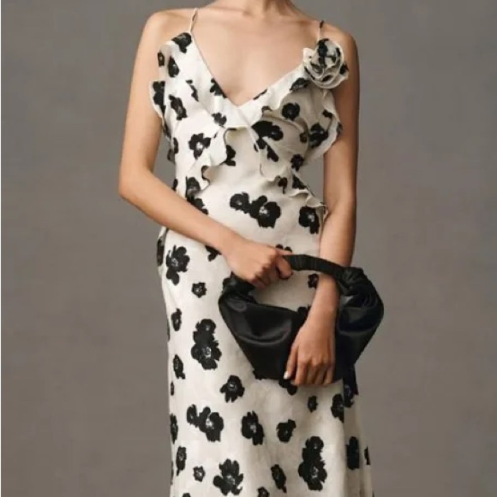 Bardot White & Black Floral Dress